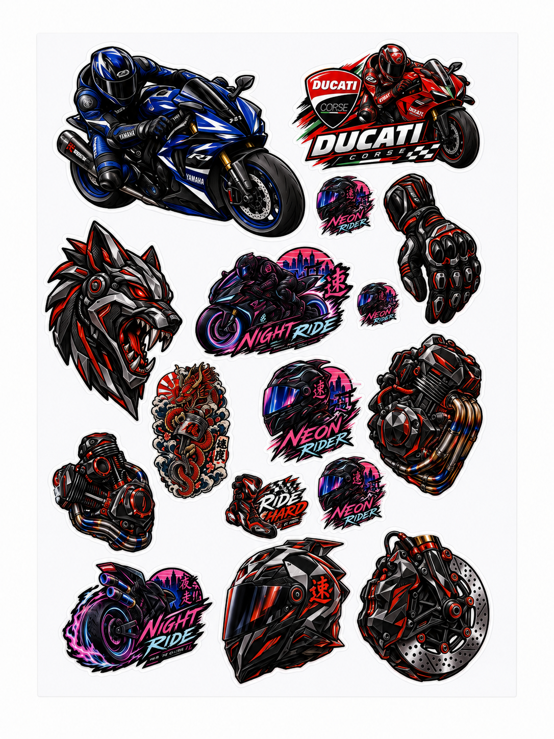 Stickers MOTO ( 60 Stickers )